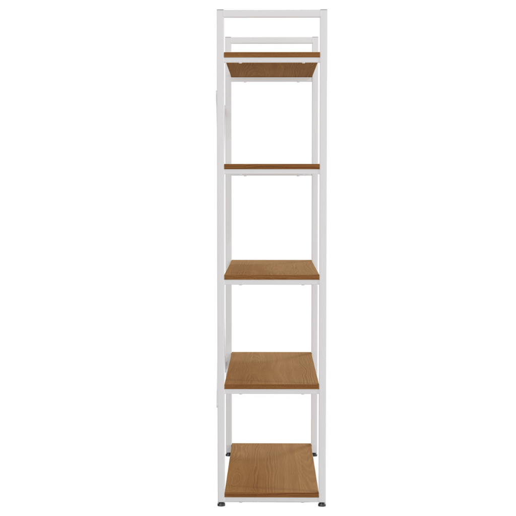 Estante Kappesberg 5 Prateleiras LI006 Canela e Branco