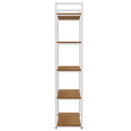 Estante Kappesberg 5 Prateleiras LI006 Canela e Branco