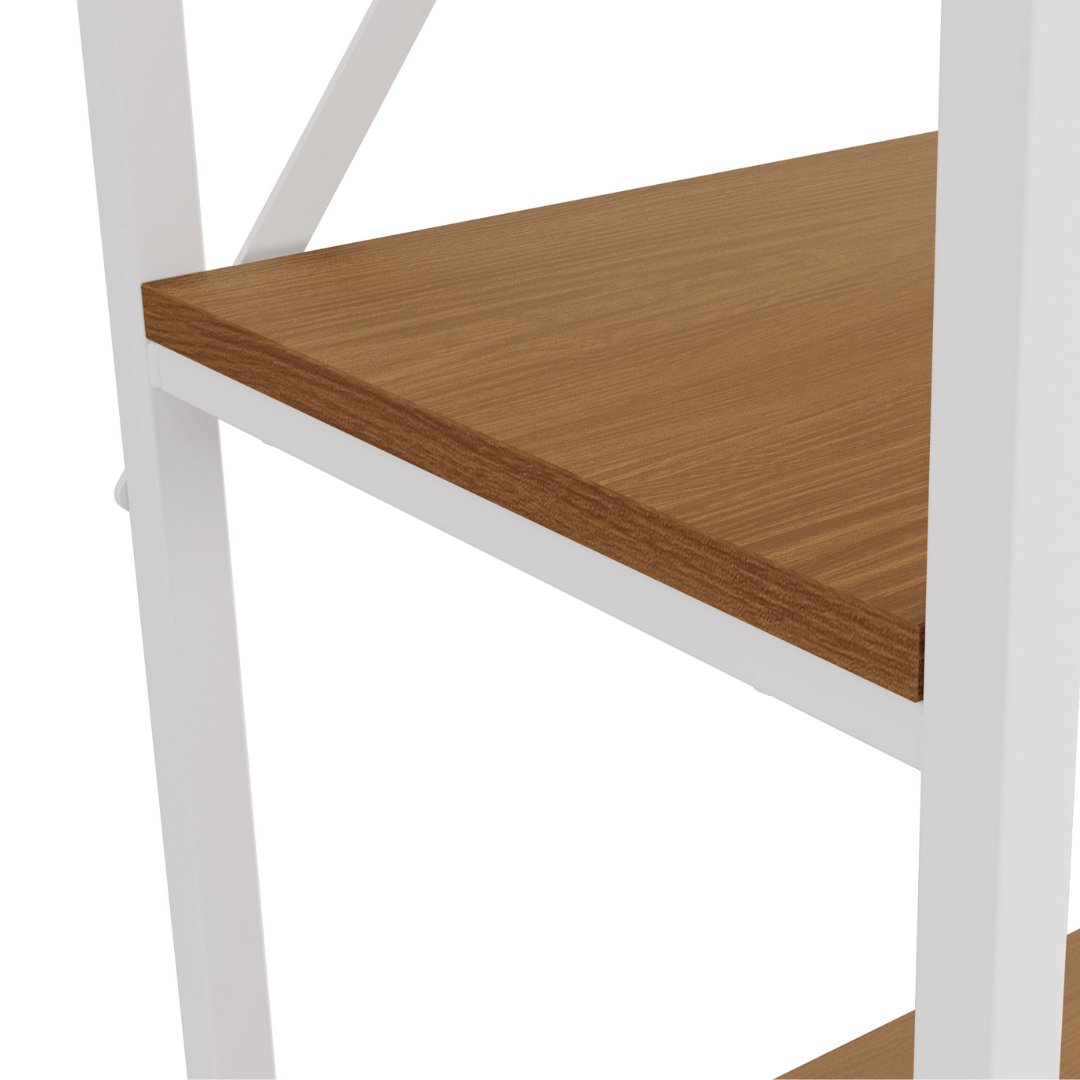 Estante Kappesberg 5 Prateleiras LI006 Canela e Branco