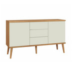 Balcão Buffet 135cm Dalla Costa TB329 2 Portas 3 Gavetas  Freijó/Off White