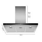 Coifa de Parede Fischer Infinity 90cm Controle por Gesto Inox 220V