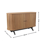Balcão Buffet Curvo 2 Portas 100% MDF 130cm TB289 Dalla Costa Freijó/Preto Fosco