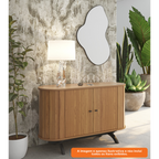 Balcão Buffet Curvo 2 Portas 100% MDF 130cm TB289 Dalla Costa Freijó/Preto Fosco