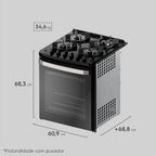 Fogão de Embutir 4 Bocas Electrolux Experience FE4BB Mesa de Vidro e VaporBake Preto Bivolt