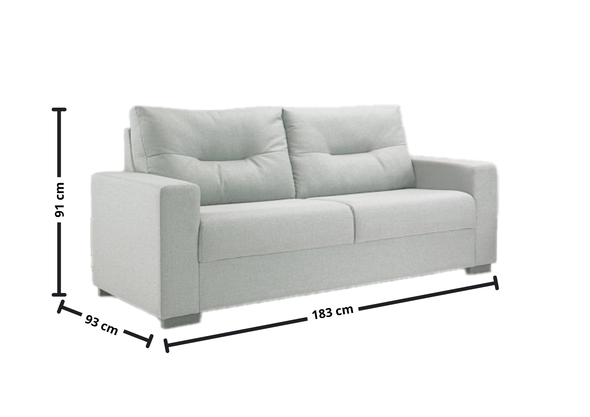 Sofá Living MH4209 183cm Herval 2 assentos Veludo Cinza Claro
