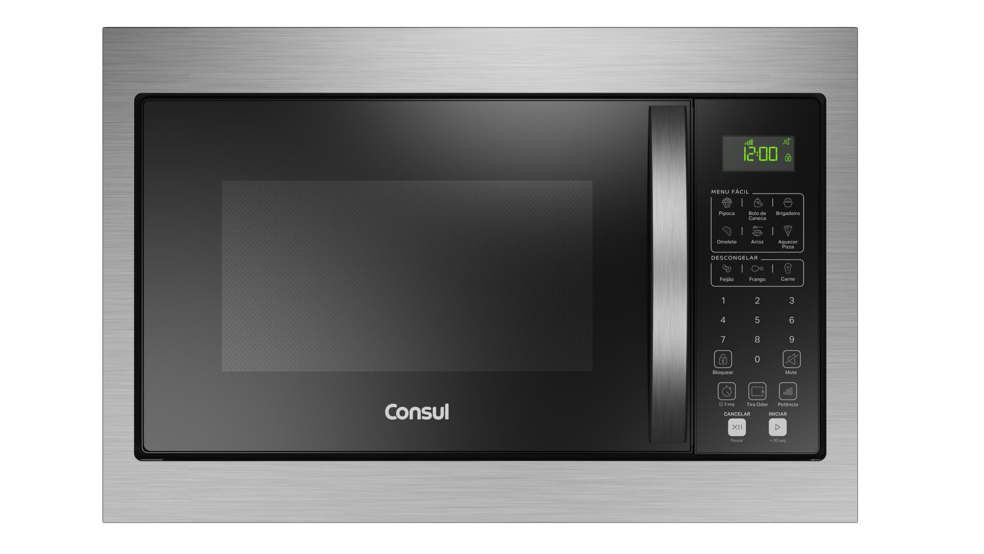Micro-ondas de Embutir Consul 32L CM146AE Menu Fácil Inox/Preto 220V