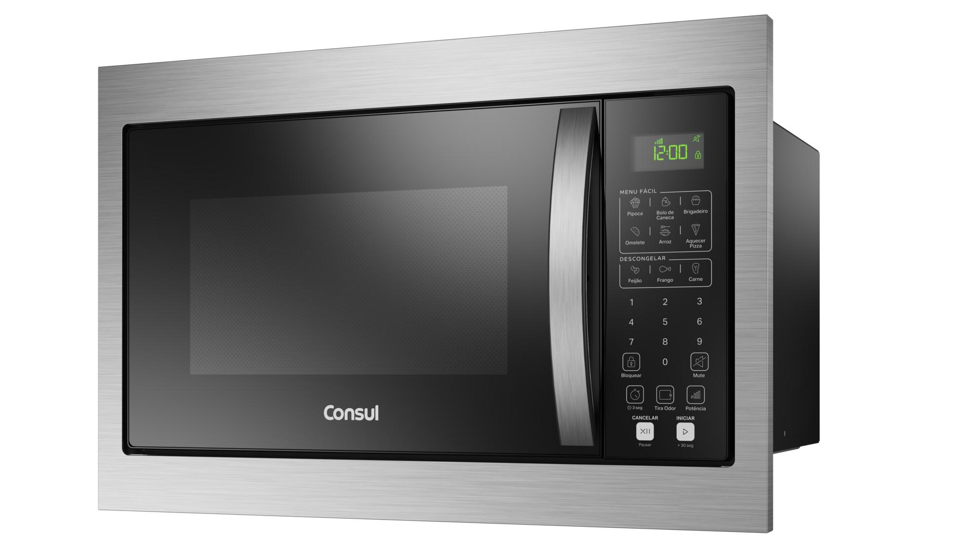 Micro-ondas de Embutir Consul 32L CM146AE Menu Fácil Inox/Preto 220V