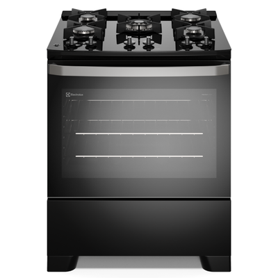 Fogão 5 Bocas Electrolux Efficient FE5GB Piso Mesa de Vidro PerfectCook Preto Bivolt
