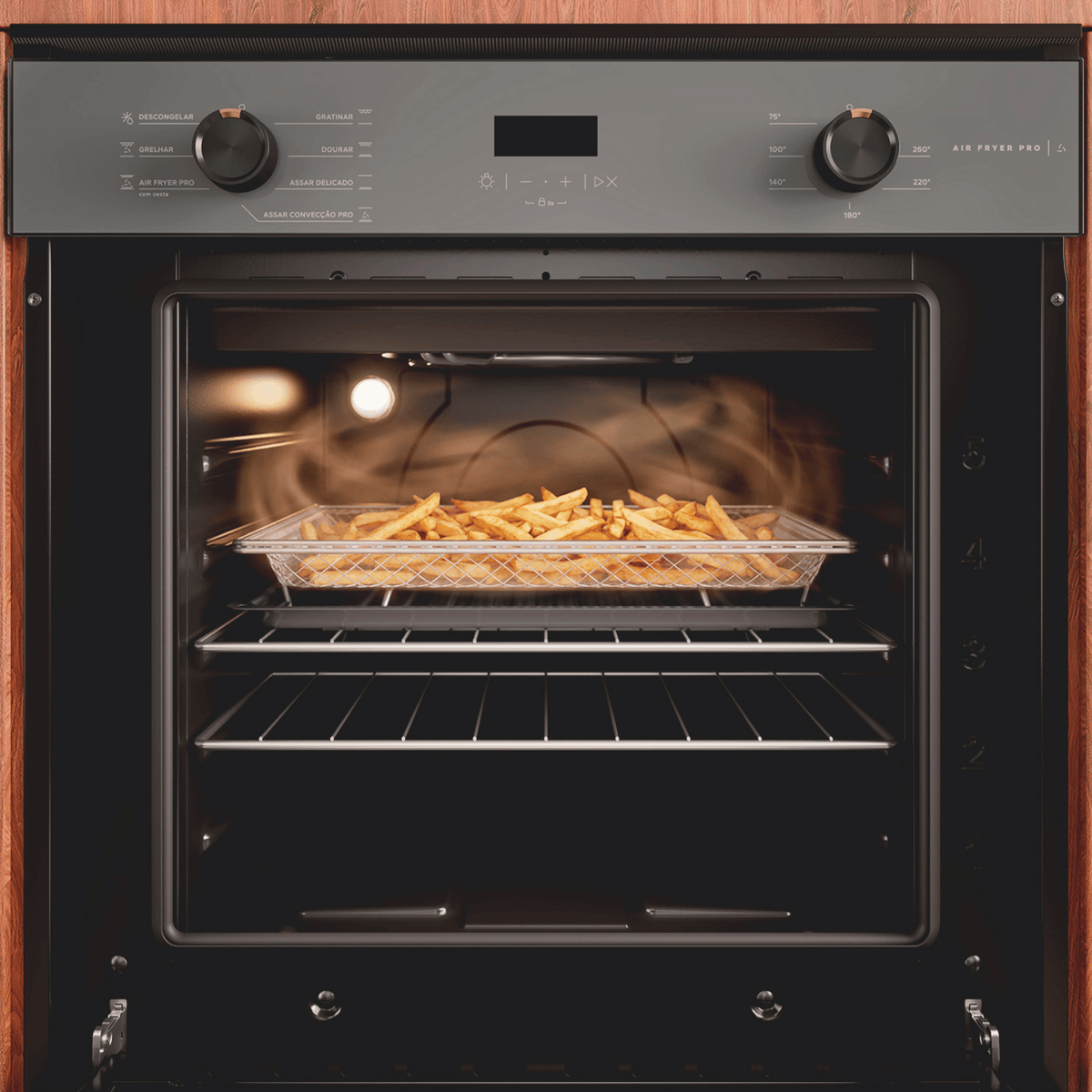 Forno de Embutir Elétrico Brastemp 84L BOX84AR com Air Fryer Pro Cinza 220V