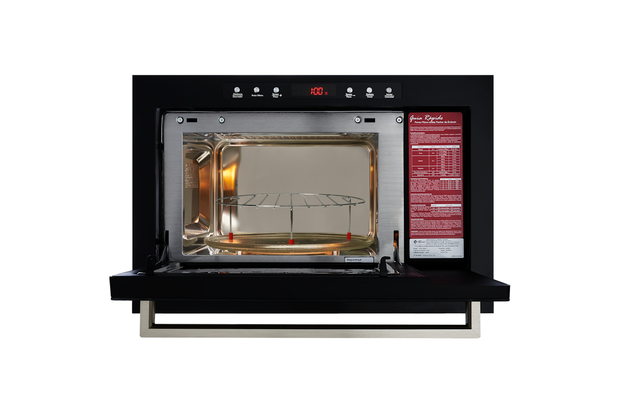 Kit Fischer de Embutir Forno Elétrico Infinty 82 Litros+Micro-ondas Infinity 25 Litros Grill Preto 220V