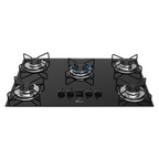 Cooktop a Gás Fischer 5 Bocas Fit Line Trempe Aramado Esmaltado Vidro Preto Bivolt