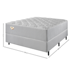 Conjunto Cama Box Privilege Casal Ecoflex 138x188x72cm Molas Ensacadas Wide Cinza Claro