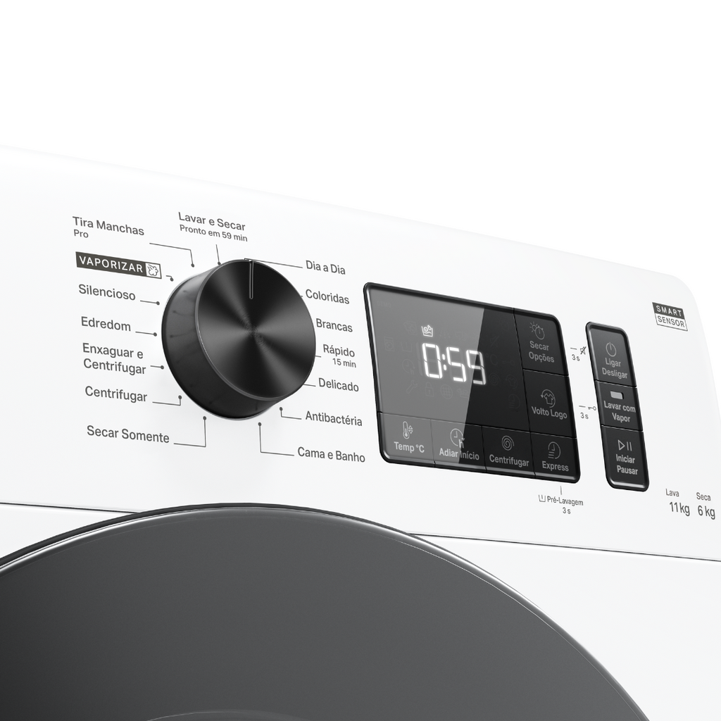Lava e Seca Brastemp 11kg Smart Sensor BNO11AB Inverter Branco 220V