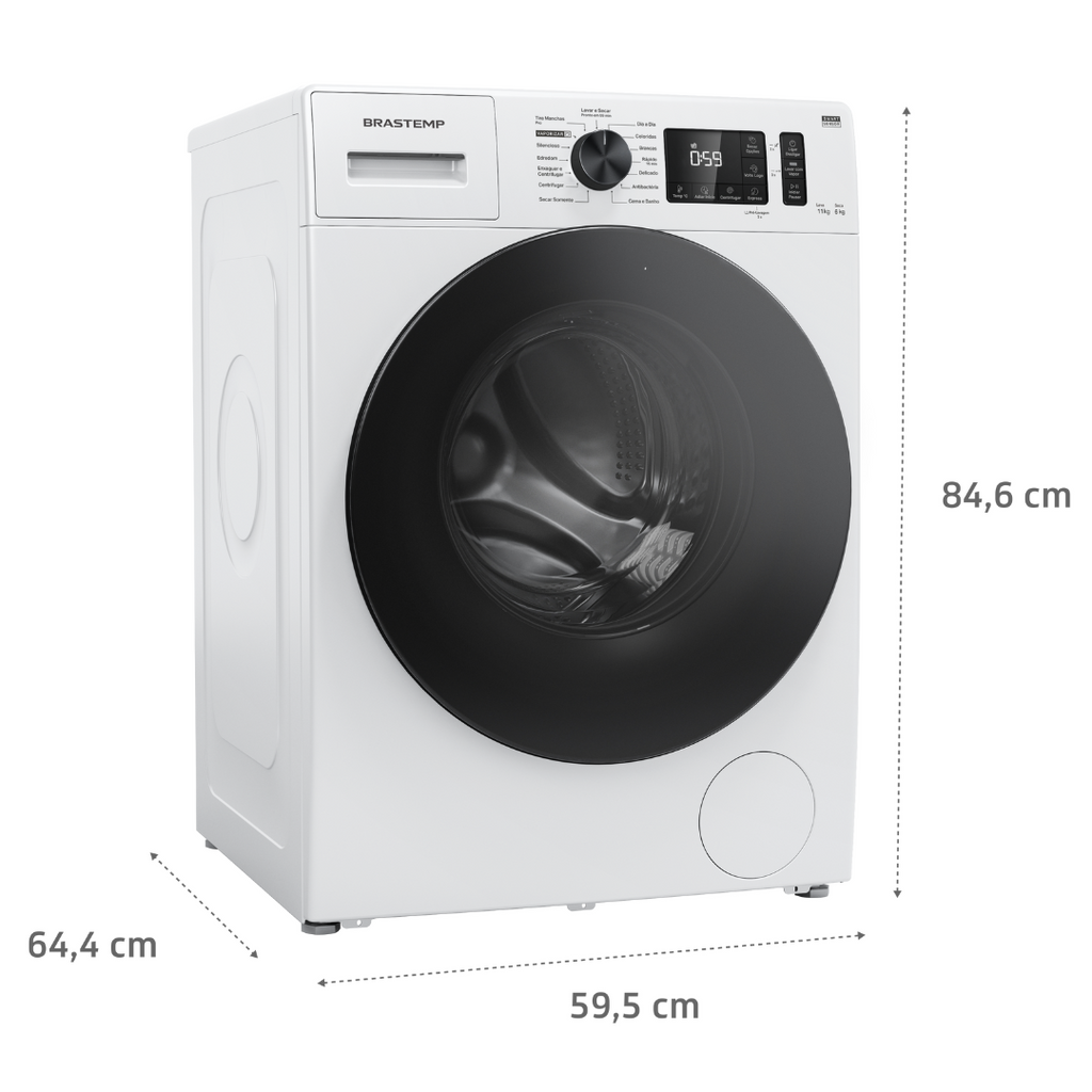 Lava e Seca Brastemp 11kg Smart Sensor BNO11AB Inverter Branco 220V