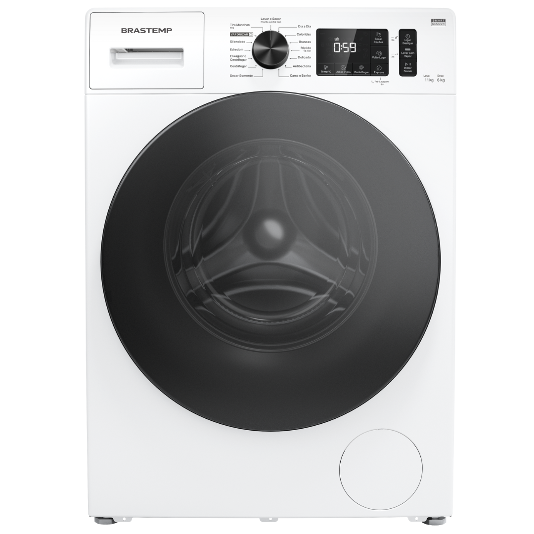 Lava e Seca Brastemp 11kg Smart Sensor BNO11AB Inverter Branco 220V