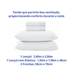 Jogo de Roupa de Cama King 4 Peças Hedrons Rendas Toque de Algodão Branco