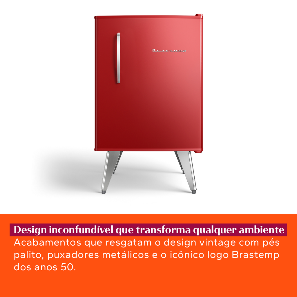 Frigobar Brastemp Retrô 76L BRA08HV Vermelho 220V