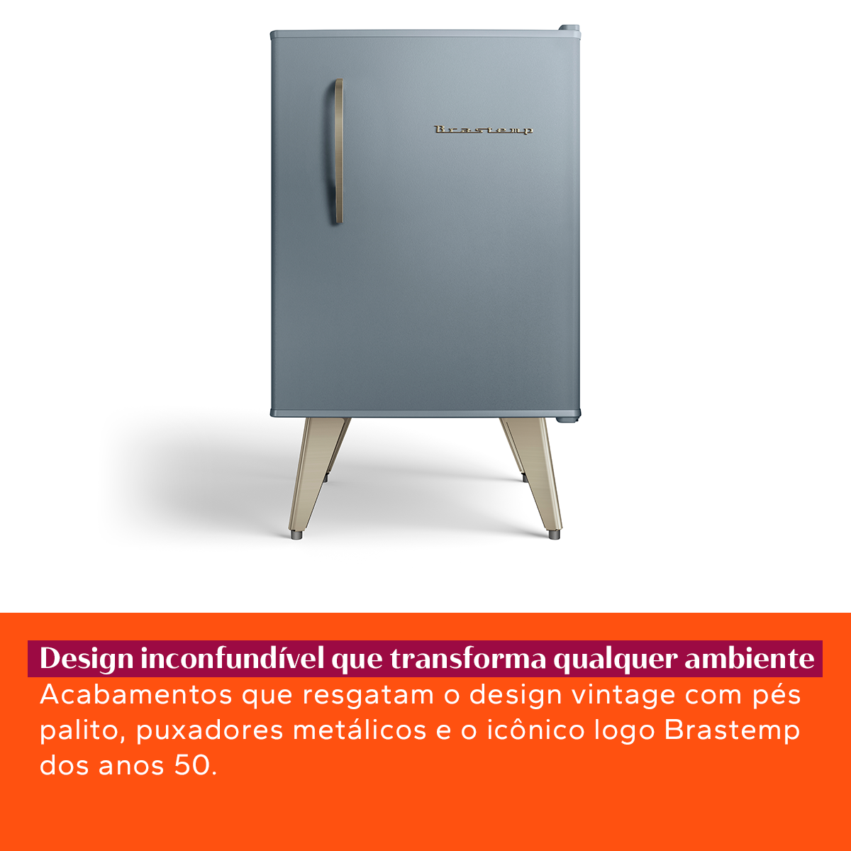 Frigobar Brastemp Retrô 76L BRA08HW Azul Texturizado 220V