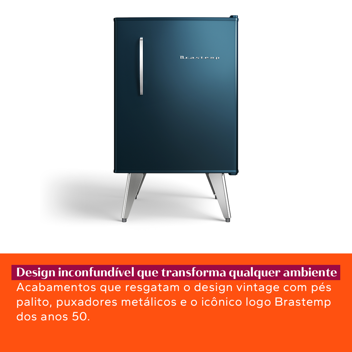 Frigobar Brastemp Retrô 76L BRA08HZ Azul Metálico 220V