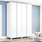 Roupeiro Loop Lopas 184cm 100% MDF 4 Portas com Pés Branco
