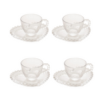 Jogo 4 Xícaras para Café Rojemac Coração Pearl 85ml Cristal