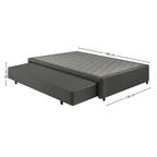 Base Universal com Auxiliar de Mola Casal Ecoflex 138x188x30cm  Grafite
