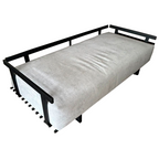 Sofá Living Chelles 200cm Konfort Base em Metal Preto Linho Cinza