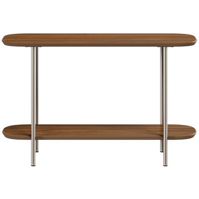 Mesa de Apoio para Sofá Lux Província 90cm Canela e Champanhe