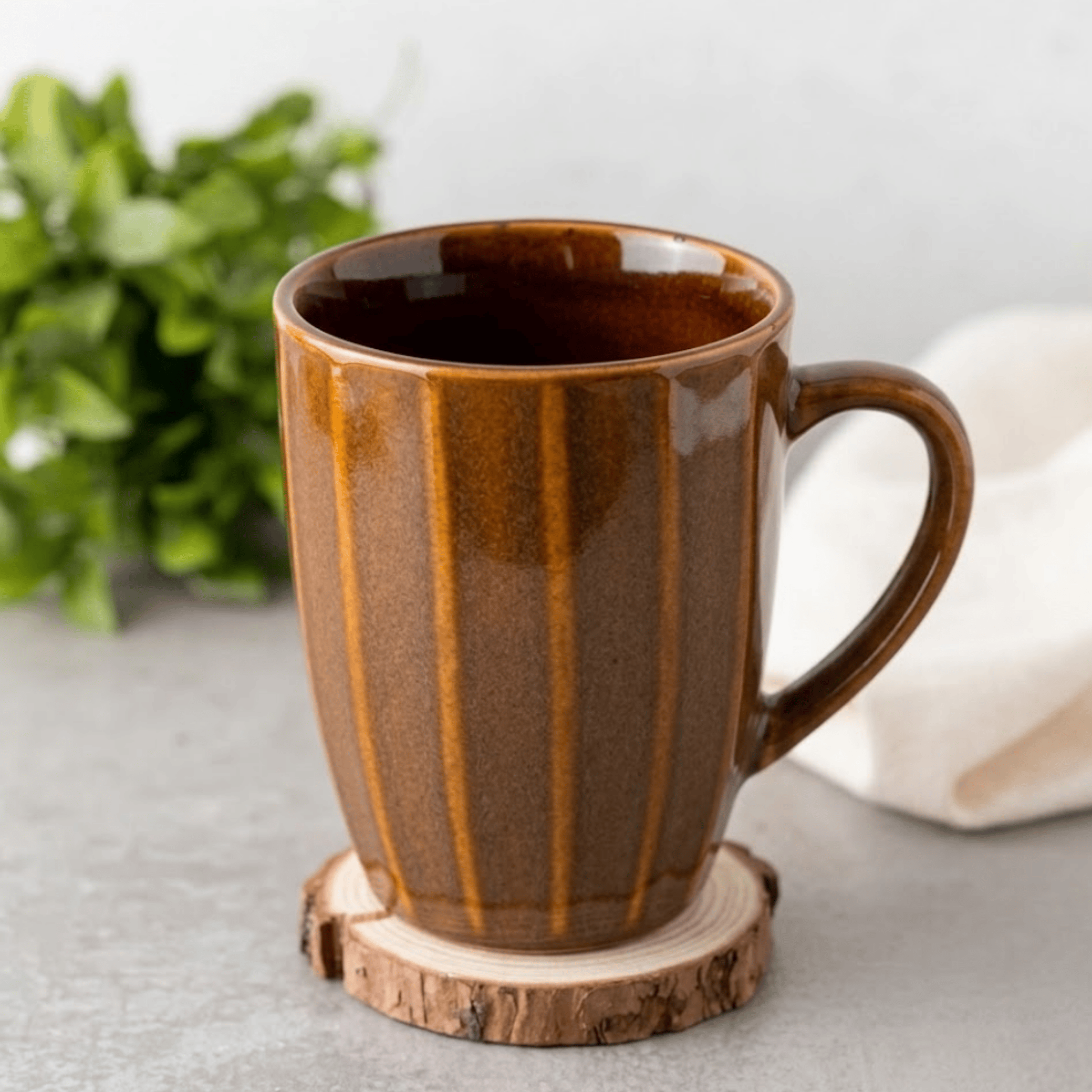 Caneca de Cerâmica Striatto Full-Fit 330ml Bege