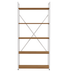 Estante Kappesberg 5 Prateleiras LI006 Canela e Branco