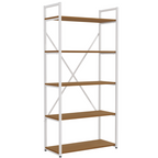 Estante Kappesberg 5 Prateleiras LI006 Canela e Branco