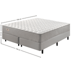 Conjunto Cama Box Agile Queen Ecoflex 158x198x55cm Molas Ensacadas Cinza Chumbo