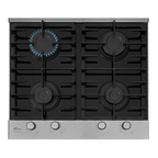 Cooktop à Gás Fischer 4 Bocas Platinium Trempe em Ferro Fundido 33800-92121 Vidro Preto Bivolt