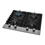 Cooktop à Gás Fischer 4 Bocas Platinium Trempe em Ferro Fundido 33800-92121 Vidro Preto Bivolt
