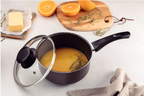 Panela Tramontina 20cm  2,9 L Paris em Alumínio com Revestimento Interno e Externo em Antiaderente Starflon Max Chumbo com Tampa de Vidro