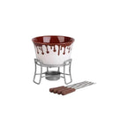 Conjunto de Fondue Brinox Panela Porcelana 1256/11 6 Peças Branco/Marrom