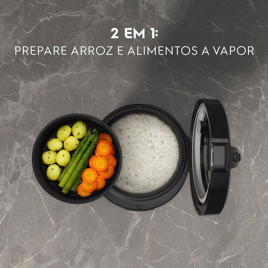 Panela de Arroz Elétrica Electrolux 2L Efficient  Visor Glass por Rita Lobo ERC10 Preto 220V