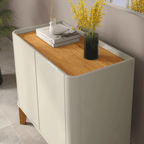 Balcão Buffet Flip Patrimar 86cm 2 Portas Off White e Cinamomo