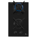 Cooktop à Gás Fischer 2 Bocas Fit Line Trempe Iron Preto Bivolt