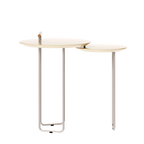Mesa Dupla Side Lateral Imcal Pés em Metal Off White
