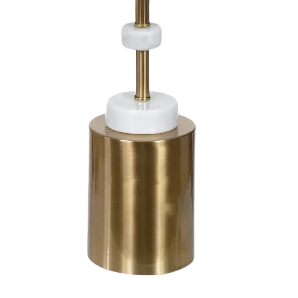 Abajur Florarte Metal com Marmore Dourado Branco Bivolt