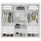 Roupeiro Loop Lopas 270cm 100% MDF 6 Portas Branco