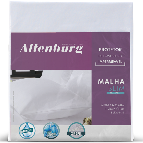 Protetor de Travesseiro Altenburg Malha Slim Impermeável 50x70cm Branco