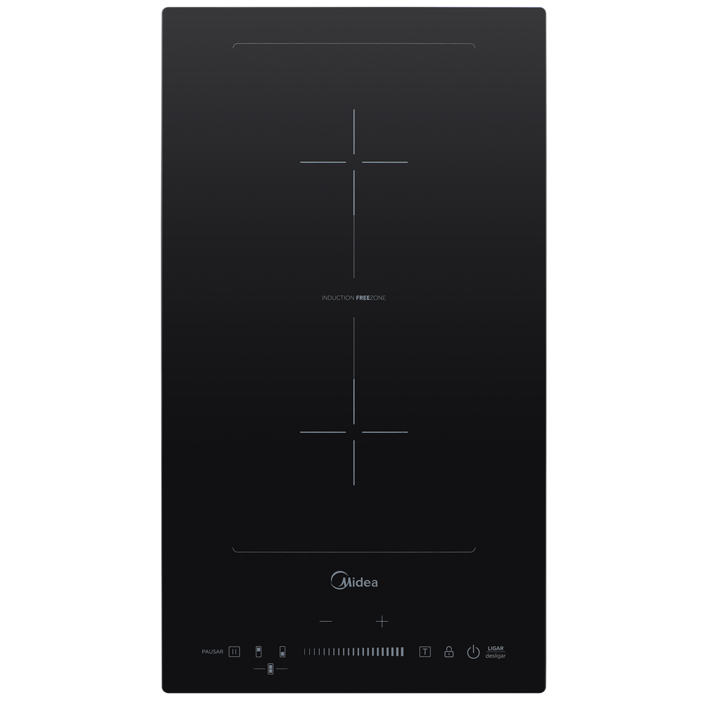 Cooktop Indução Midea 2 Bocas Free Zone Vitrocerâmica Preto 220V