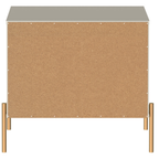 Mesa de Cabeceira Jasper Província 2 Gavetas Off White com Dourado