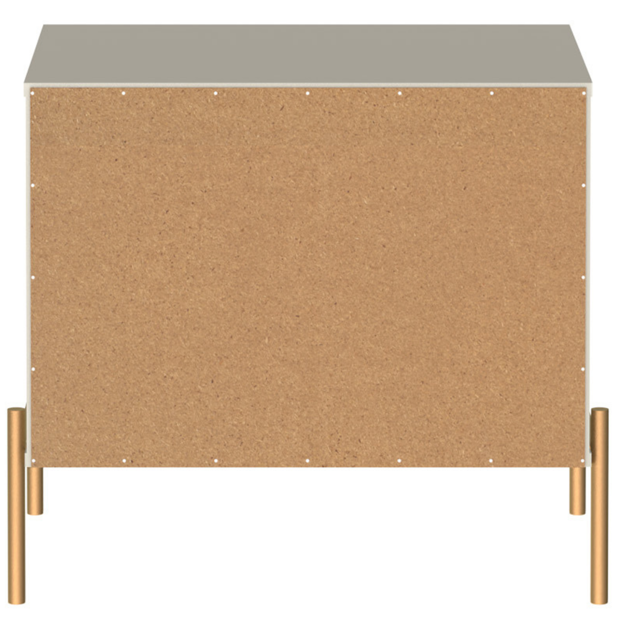 Mesa de Cabeceira Jasper Província 2 Gavetas Off White com Dourado