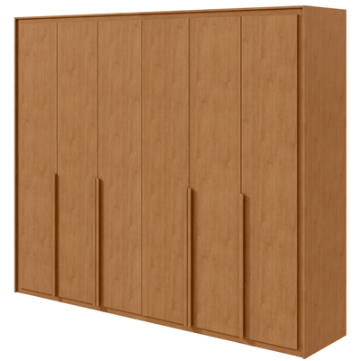 Roupeiro Imperatore Lopas  274cm 100% MDF 6 Portas com Puxador em Madeira Amêndoa Clean