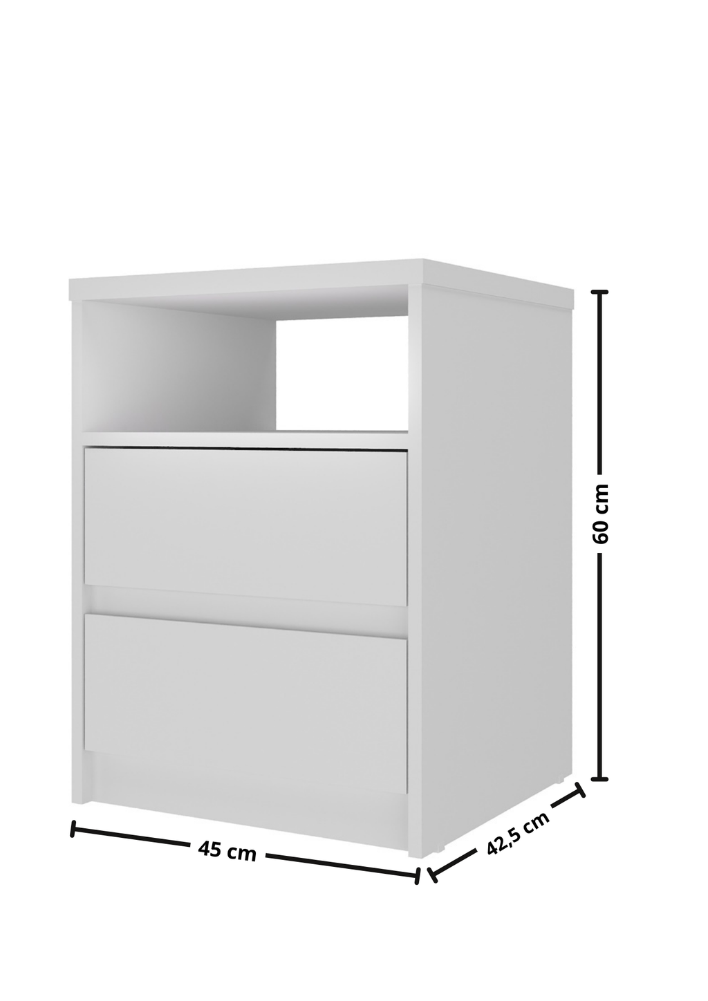 Mesa de Cabeceira Gales 100% MDF Mambel 2 Gavetas e 1 Nicho