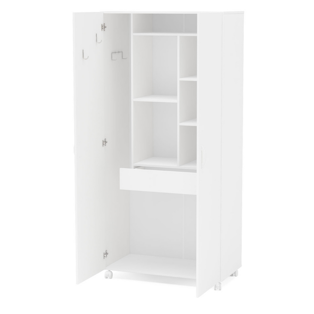 Armário Multiuso São Paulo Politorno Lavanderia 2 Portas 90cm Branco