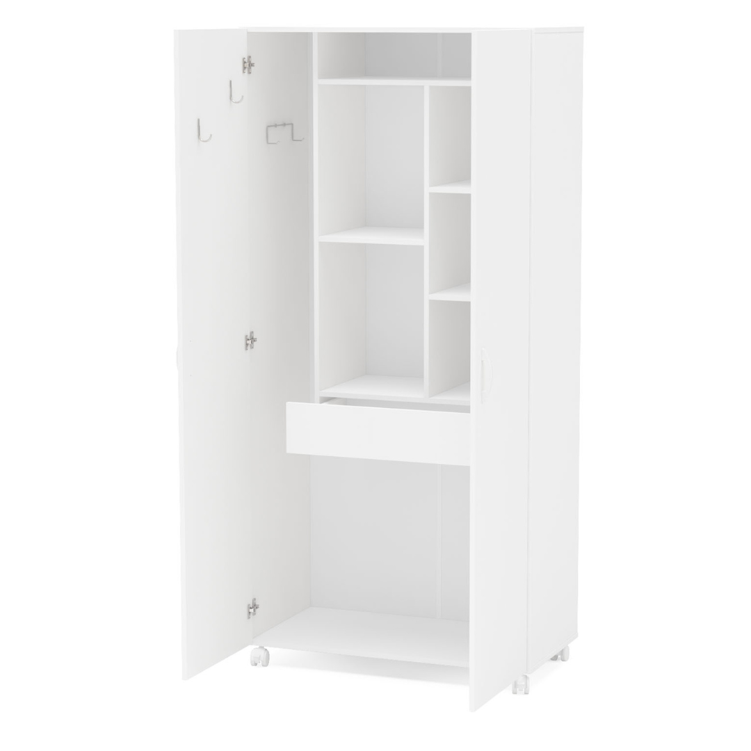 Armário Multiuso São Paulo Politorno Lavanderia 2 Portas 90cm Branco